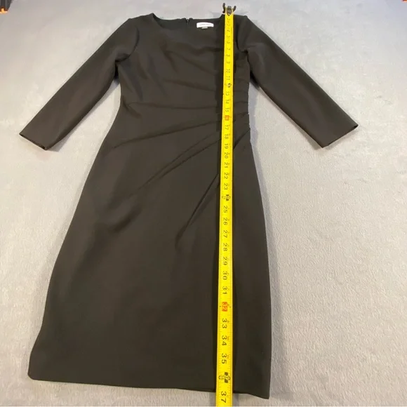 Calvin Klein Women’s Black 3/4 Sleeve  Stretch Sheath Dress, back zipper, size 2 - Picture 8 of 11